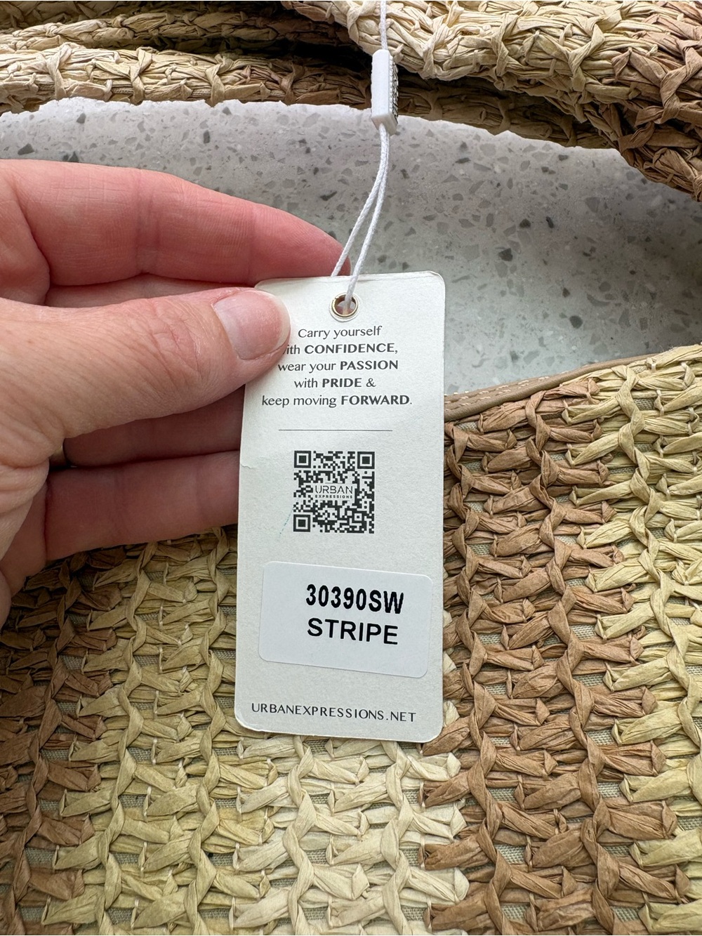 NWT Urban Expressions Woven Neutral Stripe Hobo Shoulder Bag - Picture 3 of 11